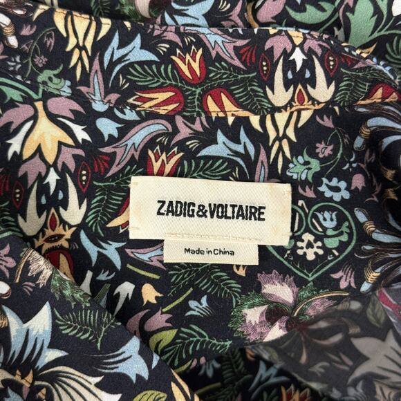 Zadig Voltaire Dress Women Small Floral Garden Reveal Kaleido Mini Smocked Boho - Picture 3 of 13